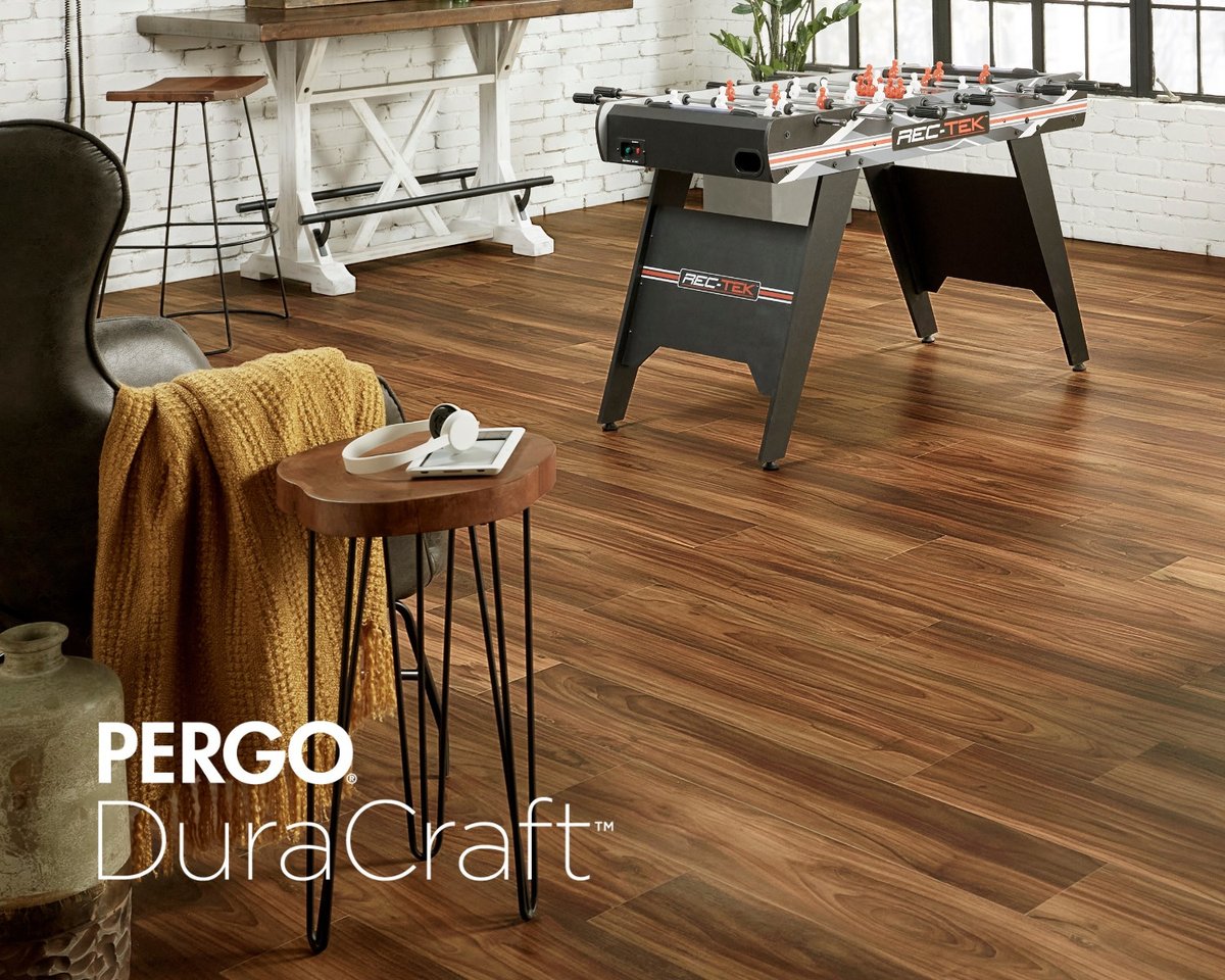 Mallary_Carpet's tweet image. Add warmth and beauty to any room, with this #LVT plank flooring from #Pergo featuring sawn-cut tropical walnut in rich red-brown tones with cool accents. Stop in to learn more!