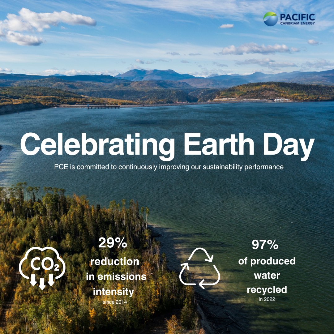 We are celebrating Earth Day on April 22. At Pacific Canbriam, we are working to reduce our environmental impact and continuously improve our sustainability performance year over year. 
 
#EarthDay2023 #InvestInOurPlanet #EarthDayEveryDay #Sustainability