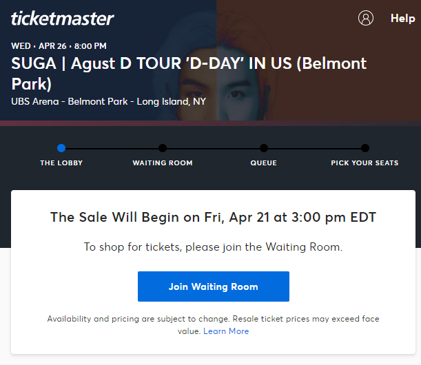 BTSMerchUpdates's tweet photo. Additional tickets for SUGA | Agust D TOUR ‘D-DAY’ IN U.S. are dropping at 3pm local venue time for each venue

A limited number of seats are dropping for Verified Fan ARMY MEMBERS. Keep your eye on your phone for a purchase code to see if you're selected https://t.co/1jihQ7soo5