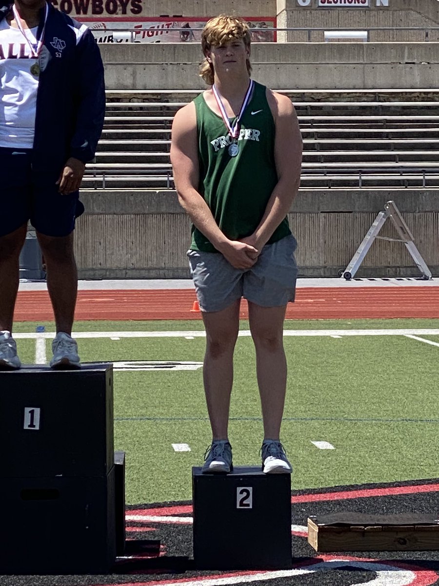 PISD_Athletics's tweet photo. Krempin with a throw of 153’9” to capture 2nd Place and qualify for Regionals. @ProsperXCTrack @ProsperHS #ProsperProud https://t.co/QVE5IXHGGj
