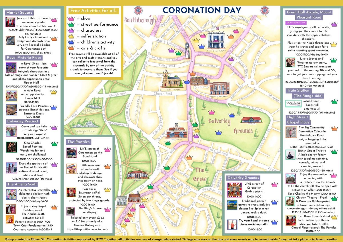 TWellsTourism's tweet photo. We are excited to announce the full town-wide plans for the "Right Royal Weekend" in Royal Tunbridge Wells to celebrate the Coronation of King Charles III!

For more details please visit https://t.co/dtnJtrjW7z

#tunbridgewells https://t.co/kfmTuJXtN9