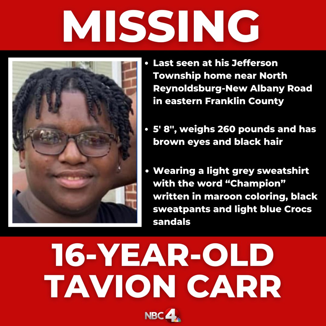 nbc4i's tweet photo. Anyone with information about Carr’s whereabouts is encouraged to contact the sheriff’s office at 614-525-3333. https://t.co/wxvAGch6Nu https://t.co/nM1rfnZhTF