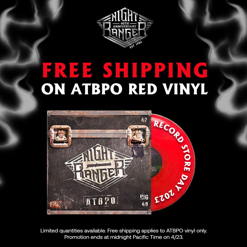 RSD 2023!  ATBPO on RED vinyl! 🤘

For a limited time, our latest studio album “ATBPO” ships for FREE when you order it from the official @nightranger online store!  

See ya out on the road next month!

💿: store.nightranger.com