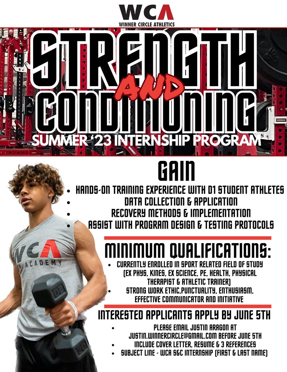 jdaragon3's tweet photo. @NSCA @StrengthAndSci &amp; Anyone else interested! #summerinternship #strengthandconditioninginternship https://t.co/SFVzuS5Xc0
