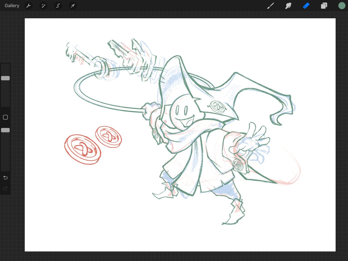 #WIP of my character from the new character design course by <a href="/FromHappyRock/">Nicholas Kole</a> 🥸 really enjoying the course so far, I think I’ll do a whole process video/review post as well