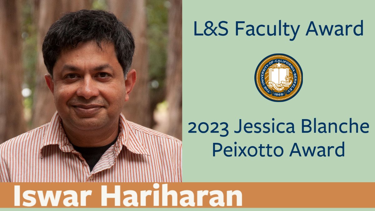 Congrats to MCB's Iswar Hariharan <a href="/HariharanLab/">Iswar Hariharan, ईश्वर हरिहर,  ஹரிஹரன் ஈஸ்வரன்</a> on receiving the 2023 Jessica Blanche Peixotto Award-an inaugural L&amp;S Faculty award! 🎉👏 ls.berkeley.edu/news/college-l…