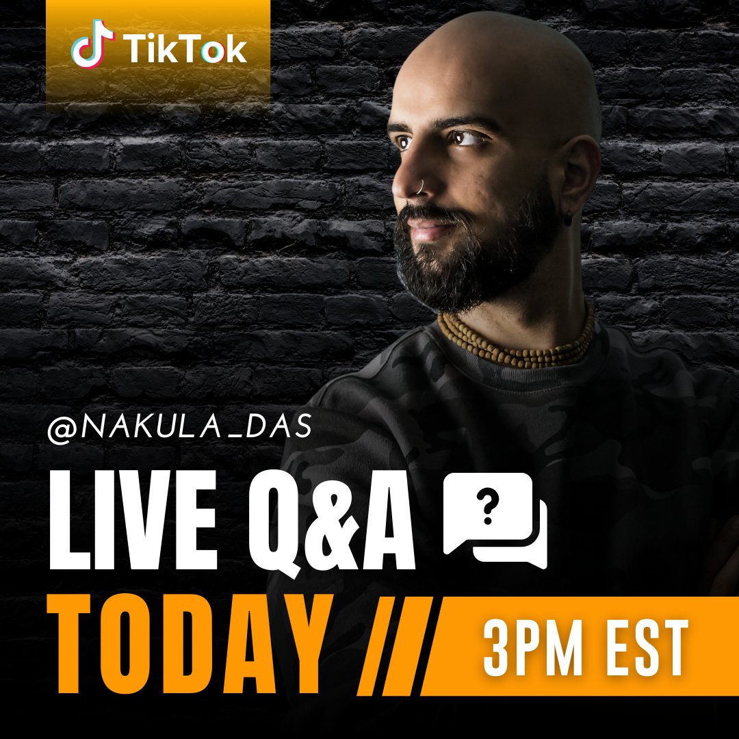 NakulaDas3's tweet photo. YOU GOT QUESTIONS? 

I GOT ANSWERS! 

Join me LIVE on TikTok at @nakula_das for a Q&amp;A Session regarding #semenretention #nofap #masculinity #sextransmutation #sexualalchemy #sexualperformance #attraction and more https://t.co/Gq3caWskeA