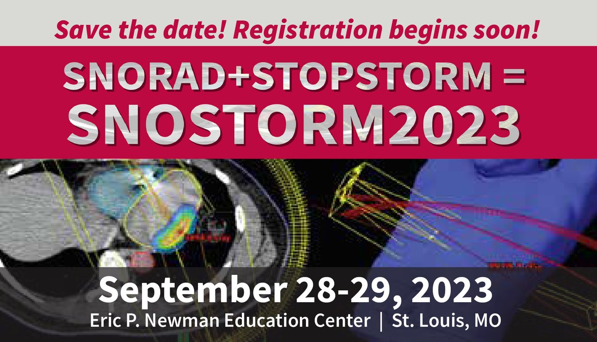 Save the date for SNOSTORM2023! 📅 Join us in St Louis to learn more about the use of noninvasive cardiac radiotherapy for arrhythmia - Sept 28-29. bit.ly/SNOSTORM2023 @stopstormEU
