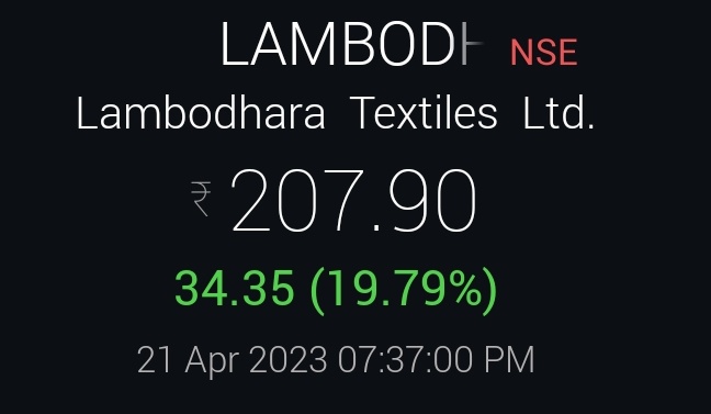 Markets_Mindset's tweet photo. Lambodhara Textiles 144 to 208++ up 45% in 11 sessions. Stock hits 52 week high today❤️🎯🔥🚀
#AnalysisThatMatters https://t.co/FMQMuQU8eY