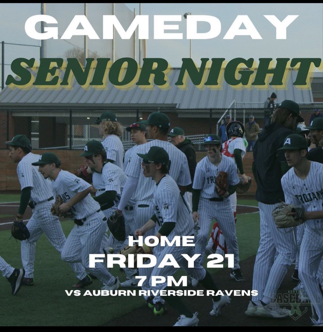 Trojan_Baseball's tweet photo. Trojans take on the Ravens tonight at 7pm. Come out and celebrate our Seniors at 6pm. There will be concessions with BBQ burgers tonight! https://t.co/ONgUu8azqa