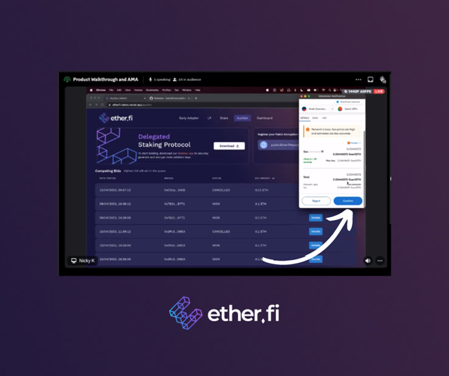 ether_fi's tweet photo. gm, wen Mainnet? 

Mainnet will be live the week of 5/1

Check out a sneak peak PRODUCT WALKTHROUGH to run a full node.👇 Screenshots are from a live product demo with our community.
🧵 https://t.co/7soxpsPBR4