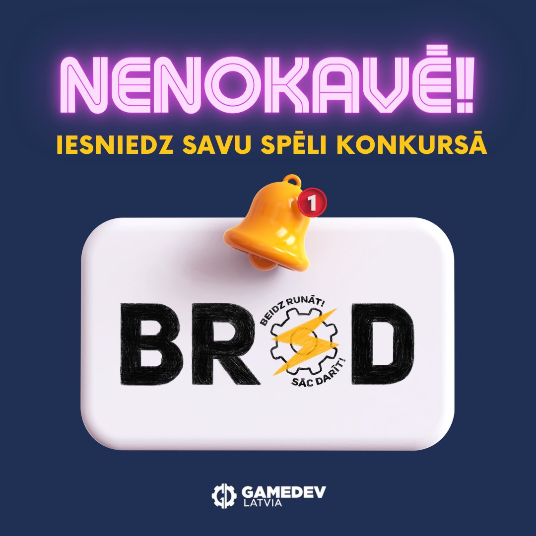 ‼️Nenokavē‼️Vēl 3 dienas vari iesniegt savu spēli konkursā "BRSD - Beidz runāt, sāc darīt!".  Konkursa uzvarētājus noteiks ziedotāji, kas varēs izvēlēties - ziedot balvu fondam vai Ukrainas atbalstam.👉Noteikumi &amp; vairāk informācijas par konkursu- ej.uz/BRSD-konkurss
Veiksmi!