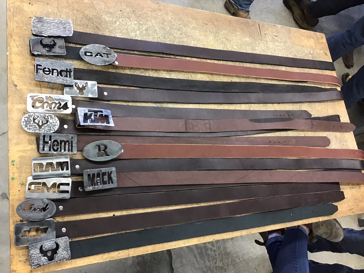 Mr_Huber's tweet photo. Successful #SHSM Day! Created belt buckle designs and assembled leather belts, smoke tested welds (Thanks St Mary’s Fire Chief ), and pressure tested stainless TIG joints  #AMDSBSHSM #AMDSBOYAP #AMDSBpathways https://t.co/lnL99oi4Z1