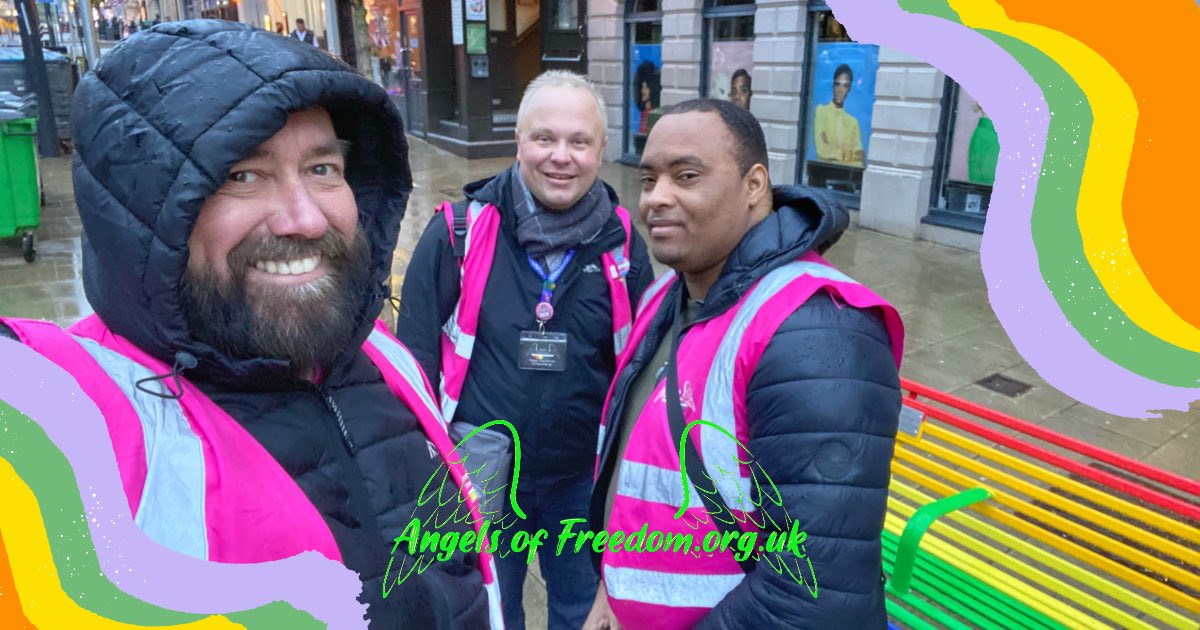 Our Angels are out in the rain again this evening - still sharing our sweets, smiles & support for a safe enjoyable night out 🏳️‍⚧️❤️🏳️‍🌈 #BeSafeFeelSafe #AskForAngelaLeeds #NoRegretsLeeds #LGBTInclusiveLeeds