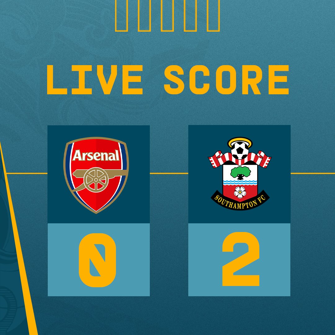 SouthamptonFC's tweet photo. 14: @theowalcott delivers at Emirates Stadium again 😇

A beautiful Charly Alcaraz through pass is finished off perfectly! [0-2] https://t.co/1SR7ScDptK