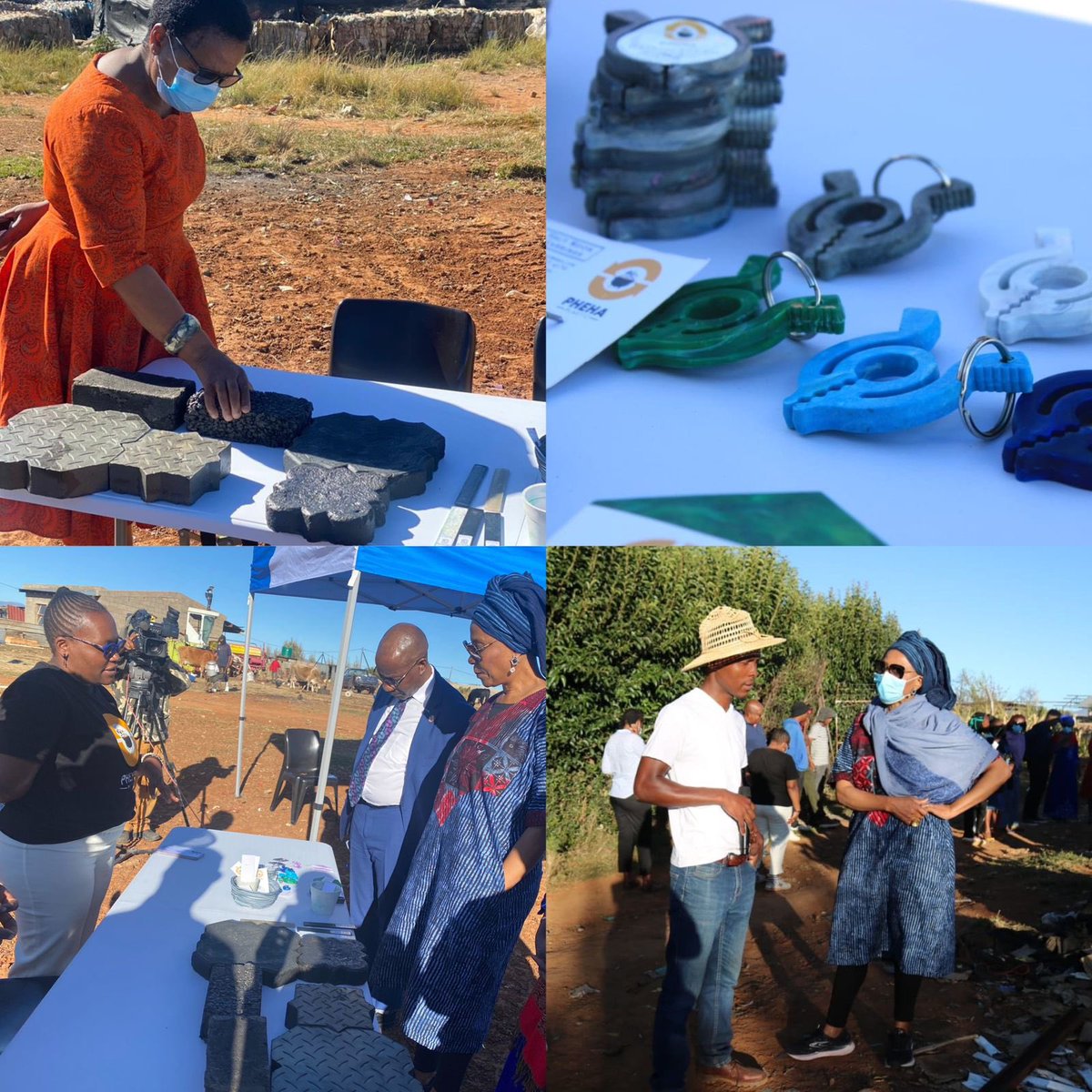ahunnaeziakonwa's tweet photo. Energized to see Basotho youth turning climate challenges into opportunity. They are determined to end the plastic pollution  by 2032 -  recycling it to create great value products and even exporting to markets outside!
 @soundthegenius @PhehaPlastic 
#AfricaInnovates https://t.co/lTVfoHx7OB