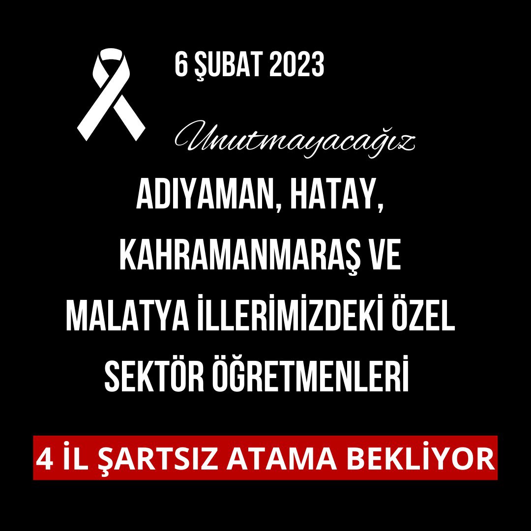 idemArs13870366's tweet photo. #ÖğretmenlikEnkazAltında #ÖzelSektrÖgrtmnKadro #Depremzedehocam Depremzede özel sektör öğretmenleri ŞARTSIZ KADRO BEKL��YOR. Duyun, duyurun sesimizi!!! https://t.co/JkSVvplm4P