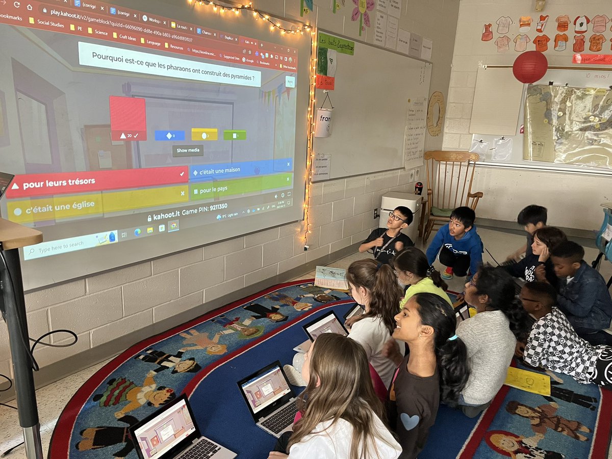 MmeLafrance's tweet photo. We had fun playing Kahoot and Jeopardy this week to help us study and prepare for Friday’s social studies test! #STMWolfpack https://t.co/WB0ArEaXs1
