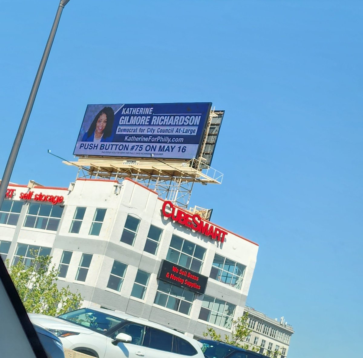Kathy_Gilmore's tweet photo. On top of the City...literally! 
Let me know if you see our billboards, lawn signs, lit, postcard OR hear me on the radio or podcast...we out here! We need your help &amp; support
Let's go!
25 days until EDAY 
TUESDAY, MAY 16, 2023
MAIL IN VOTERS ✅️ Katherine Gilmore Richardson https://t.co/lMbTcv2DC0