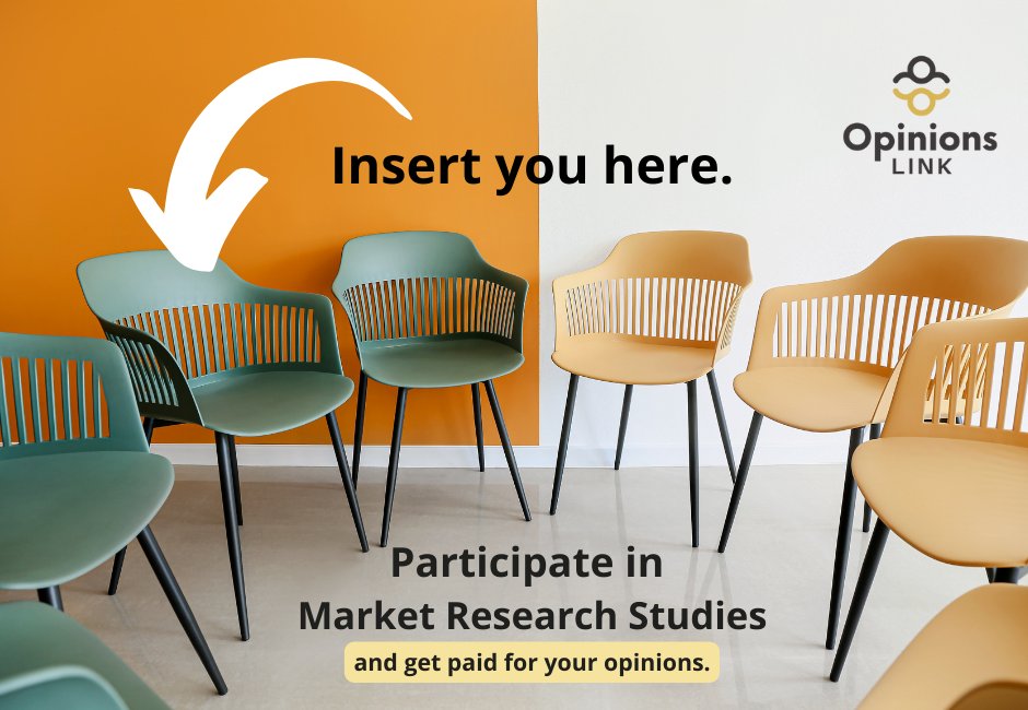 OpinionsLink's tweet photo. Do you want to participate in market research studies and get paid for giving your opinions?   

Join our research panel ➡️ https://t.co/3CMppvP45J 

#medicalpanel #paidstudies #paidresearchstudies #focusgroup #sidehustle #paidresearch #influencers #gamers https://t.co/Rk5urowBFX