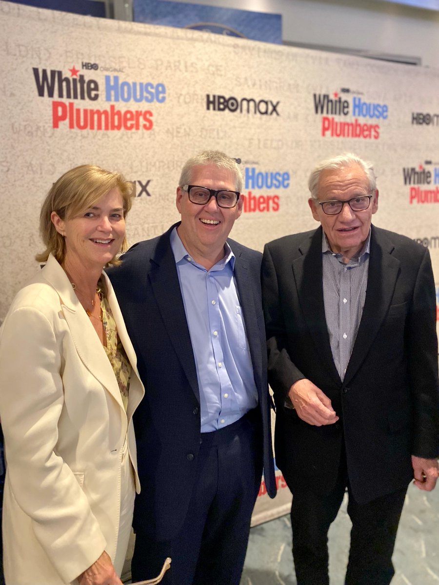 DavidHMandel's tweet photo. Hard to explain what is was like knowing that @realBobWoodward was at our DC screening to see #WhiteHousePlumbers. 
This is me with him &amp; his wife @ElsaWalsh. I'm smiling non-stop because he liked it. 
As the kids say: #diehappy! 
#allthePresidentsmen #Watergate #nondenialdenial https://t.co/klNeuMzqcv