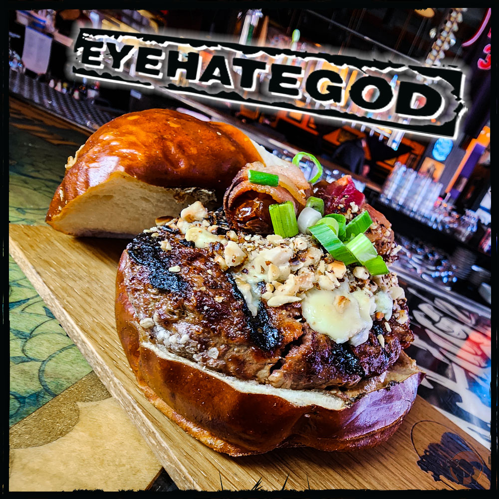 KumasWestLoop's tweet image. Who's coming to pre-game for the @EyehategodNola, #THESKULL, &amp;amp; @yakuzadojo show tonight with an EYEHATEGOD BOTM?!

10oz Beef Patty (or choice of protein), Pecan-Hazelnut Crumble, Bacon Wrapped Dates, Bleu Cheese, Düsseldorf Mustard, Scallions