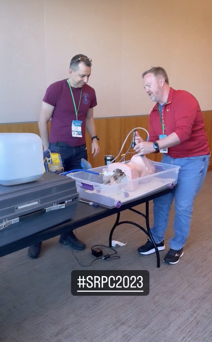 wlam_'s tweet image. Tons of fun today teaching SALAD, fibreoptic, and awake intubation today with @gilicfilip and @GuscottJesse at @SRPCanada #SRPC2023 today!