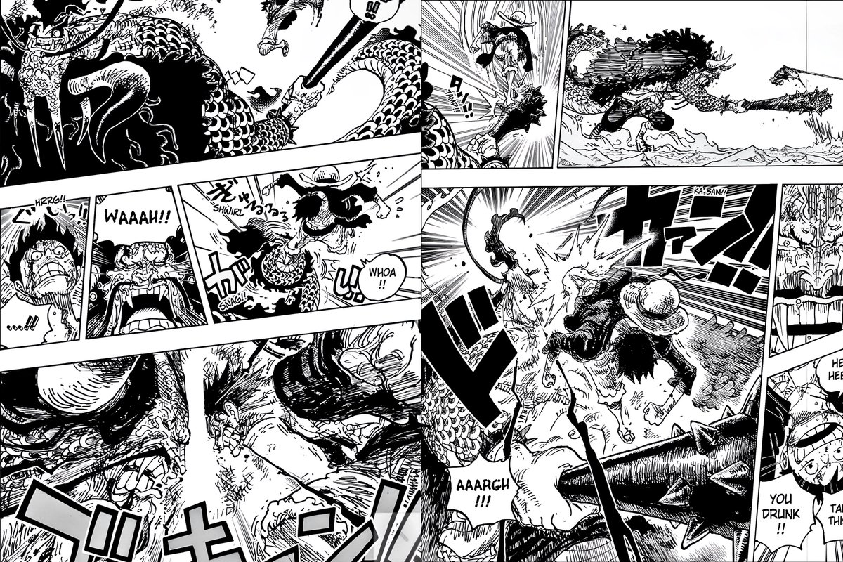 Bchargoistheartist94 on X: Finally! One Piece chapter 1037 has arrived and  the fight between #luffy and #kaido is pretty intense! 😱😱 — the Gorosei  are back and what's that at the end?