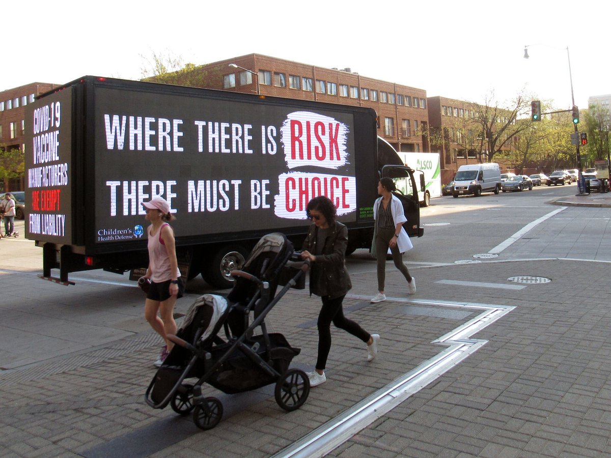 ChildrensHD's tweet photo. This is what boots-on-the-ground ADVOCACY looks like. Making a splash in DC at the World Vaccine Congress earlier this month, planting seeds of truth w/ targeted flyers, conversations + truck ads 💥    

Congrats @CHD_VA_Chapter — we are grateful for your hard work!  

#TruthArmy https://t.co/27mUS0vn8V
