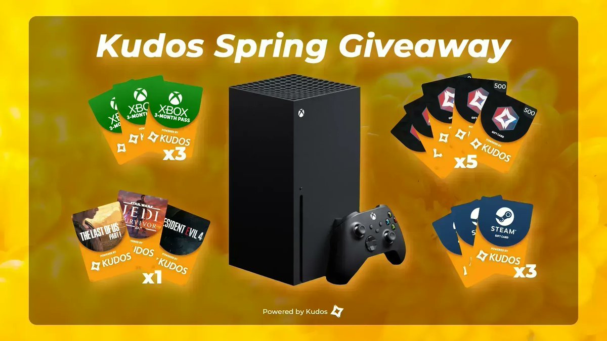 Forget spring cleaning, it's time for Spring Giving with the Kudos Spring Giveaway.  We've got all sorts of goodies up for grabs - from Xbox X to Steam gift cards and more! 

Don't miss your chance to win buff.ly/3MYnJQf 
#SpringGiveaway #xboxgamer #GiveawayAlert