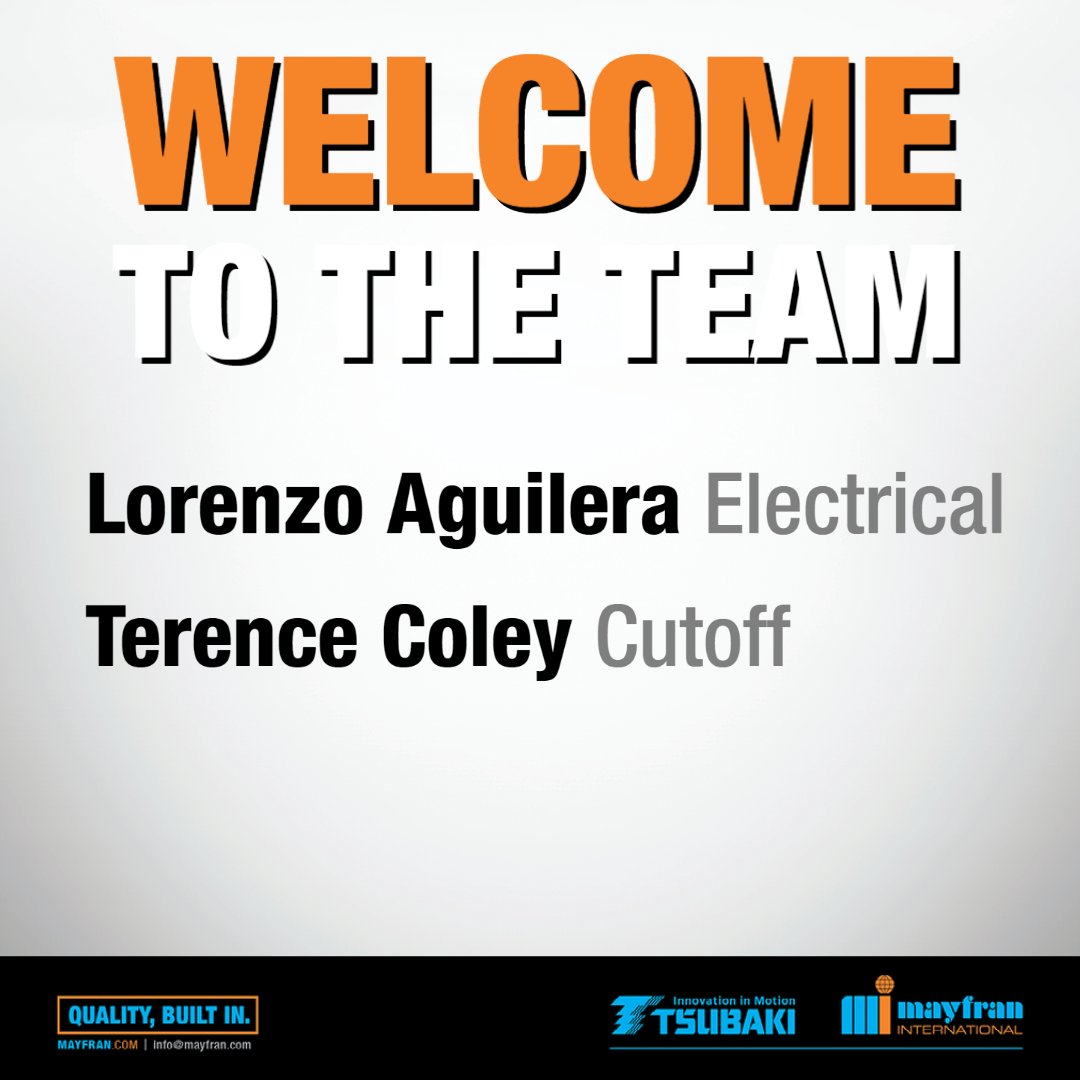 MayfranIntl's tweet photo. It's always exciting to welcome new team members to our ever-expanding team, and we're happy to announce that Lorenzo Aguilera &amp; Terence Coley have joined our Mayfran team. Interested in joining our dynamic team? See the latest positions and apply today! https://t.co/HZ4hN03xvd https://t.co/2PPaYHC3rm