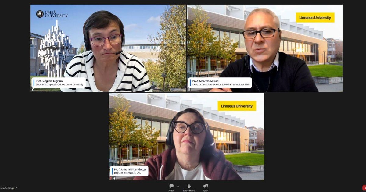 nrsi_ks_edu's tweet photo. ππ‘ NRSI explored "Responsible Artificial Intelligence" in yesterday's webinar, presented by professor @vdignum.
The webinar attracted a diverse audience, including students and professors from our partner universities. π¬
#NRSI #PhDICTKES #ICT #AI https://t.co/QCUQu8yQ4O