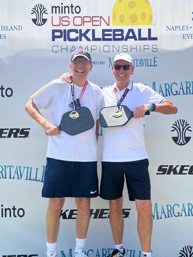 mariesaunders's tweet photo. Swindon have a champion! US Open Pickleball Champion 2023. So proud of Dad and his gold medal across in Florida. Can’t wait to celebrate when he returns! @BeeAreEsss #naples #swindon https://t.co/NQcXOh8ZeN