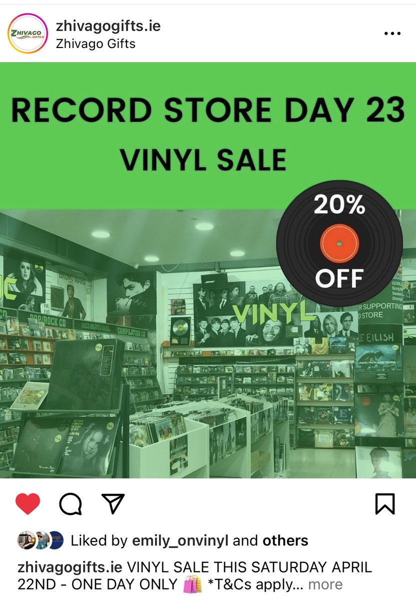 IrelandVinyl's tweet photo. 20% off non-rsd Vinyl tomorrow 🎵👏🥳🥳 8.30am #vinyl #rsd #galway https://t.co/YQk5JuFTWP