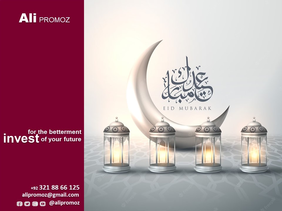 alipromoz's tweet photo. EID MUBARAK
#alipromoz #r2ahealthcare #Eid #EidAlFitr #eidmubarak2023 #EidUlFitrMubarak #muslimah #Pakistan https://t.co/39KBGDluWd