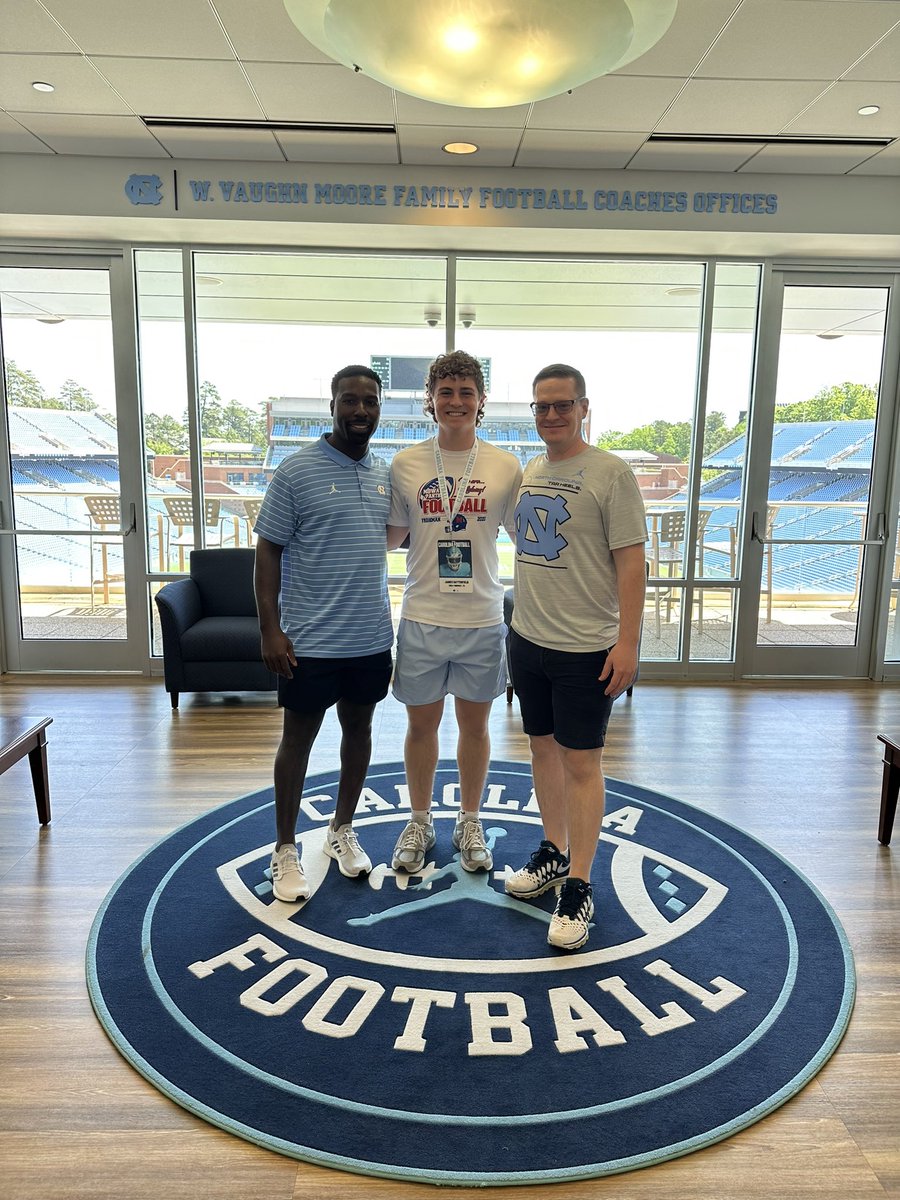 jamessatty's tweet photo. Had an awesome time at UNC today!! Thanks to @CoachTMcGrath and @Coach_JLett for giving me a great experience!! @CoachK_Johnson @KickExposure @CoachA_Midway https://t.co/PxO2CRtZR7