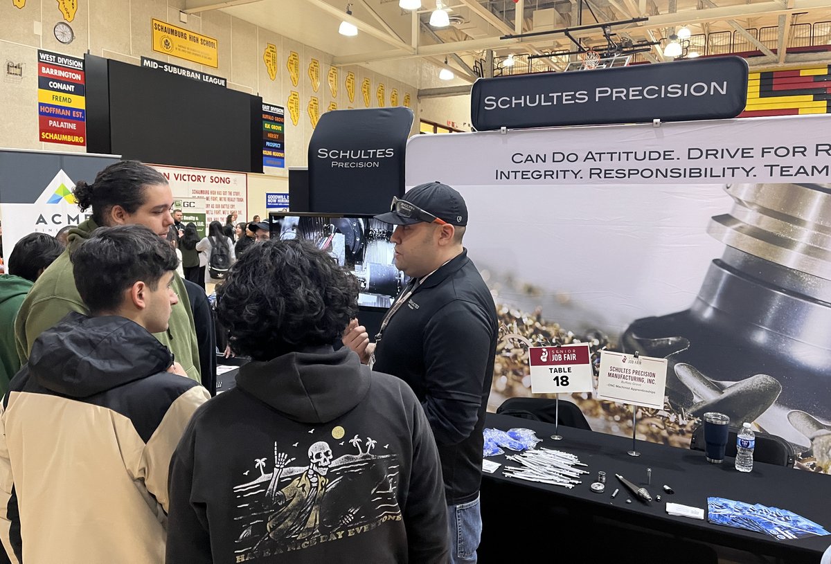 SchultesMfg's tweet photo. We relished the opportunity to meet and speak with many students about the great opportunities here at Schultes at the Inaugural @HSDistrict211 Senior Job Fair at @Siegie_Saxon . Thank you so much for having us!
#manufacturing #cnc #cncmachining #manufacturingcareers #opportunity https://t.co/KuRDC9VPEI