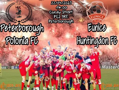 Peterborough Polonia FC (@poloniafc_) on Twitter photo 🚨MATCH DAY🚨
🏆 <a href="/PDFLUK/">Peterborough & District Football League</a> Division One
🆚 Eunice Huntingdon FC
📆 Saturday, 22nd April
⏰ 14:00Kick Off
📍 Candy Street, PE2 9RE, Peterborough
Come and support the boys🤍❤️🇵🇱
<a href="/Dor_JanLtd/">DOR-JAN WINDOWS & DOORS</a>
<a href="/PFSDFUK/">Nene Valley Community Centre</a>
<a href="/pzpn_pl/">PZPN</a>
<a href="/LaczyNasPilka/">Łączy nas piłka</a> 🚨MATCH DAY🚨
🏆 <a href="/PDFLUK/">Peterborough & District Football League</a> Division One
🆚 Eunice Huntingdon FC
📆 Saturday, 22nd April
⏰ 14:00Kick Off
📍 Candy Street, PE2 9RE, Peterborough
Come and support the boys🤍❤️🇵🇱
<a href="/Dor_JanLtd/">DOR-JAN WINDOWS & DOORS</a>
<a href="/PFSDFUK/">Nene Valley Community Centre</a>
<a href="/pzpn_pl/">PZPN</a>
<a href="/LaczyNasPilka/">Łączy nas piłka</a>