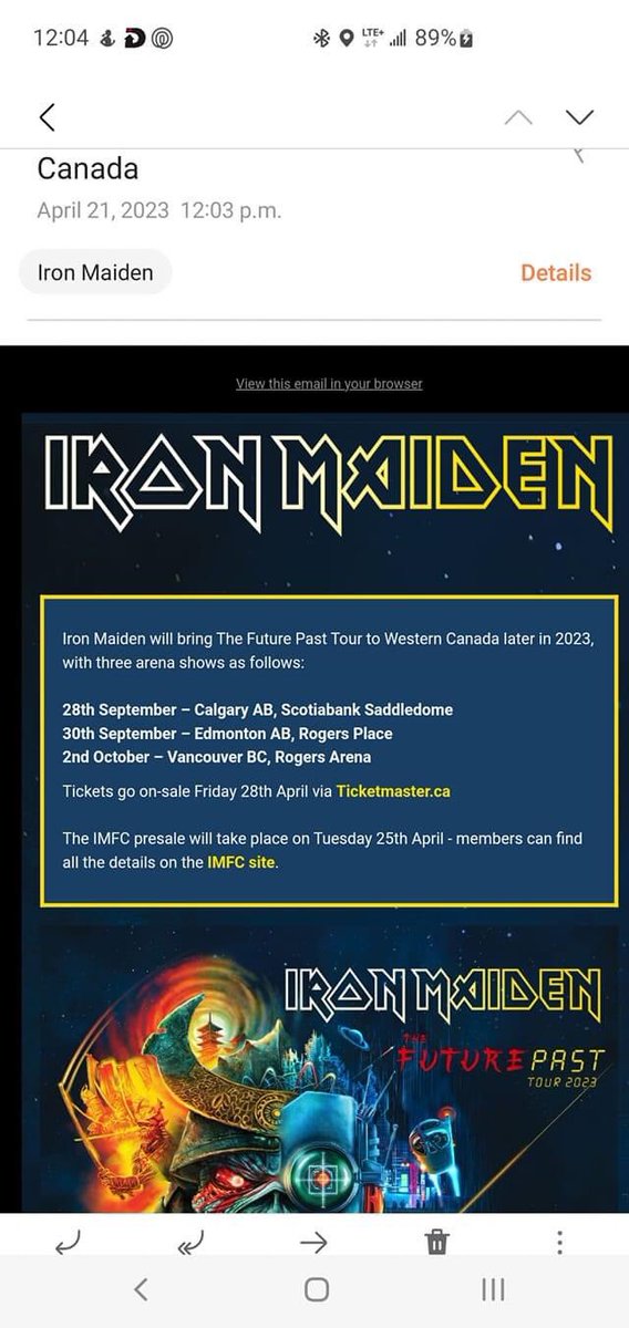 FINALLY. A real #RockConcert announcement for our #yyc $saddledome. The #FanBoy in me is excited. @IronMaiden September 28 YES PLEASE. 
LOVING all the past #concerts returning #Calgary. 
I was talking to Paul our set up engineer & he said we will have a busy #show year.