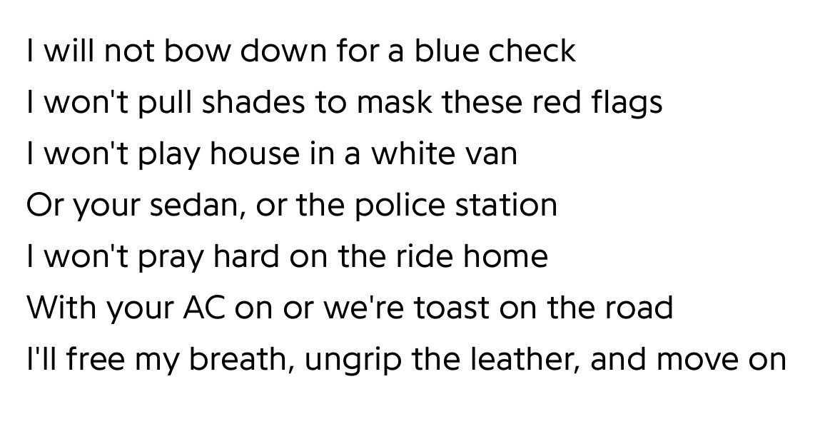 this blue check situation reminds me of these <a href="/SmolDataNY/">🏪 smol data</a> lyrics