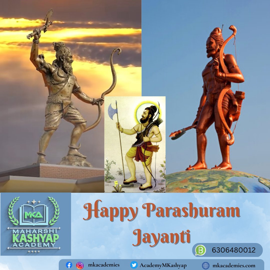 #ParshuramJayanti is an annual celebration that commemorates the birth anniversary of Parshuram the sixth incarnation of Lord Vishnu This significant day falls on the third day of the ShuklaPaksha in the month of Vaishakha. In 2023, Parshuram Jayanti will be observed on April 22.