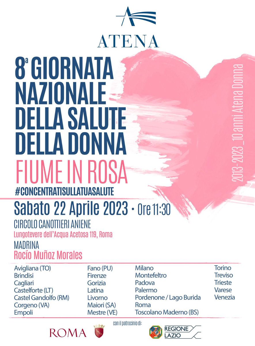 A domani . Si rema per “Fiume in rosa “ al Circolo Canottieri Aniene di Roma. #giornatanazionale #salutedonna 👇