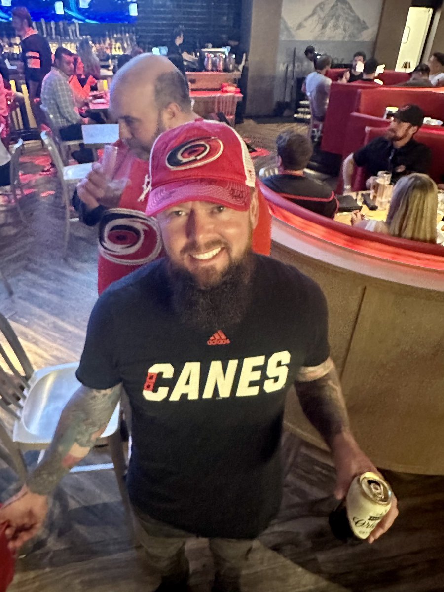 groofornc's tweet photo. Won an autographed hat for winning a beer bucket holding contest #LetsGoCanes https://t.co/0Rpo5G7FQW