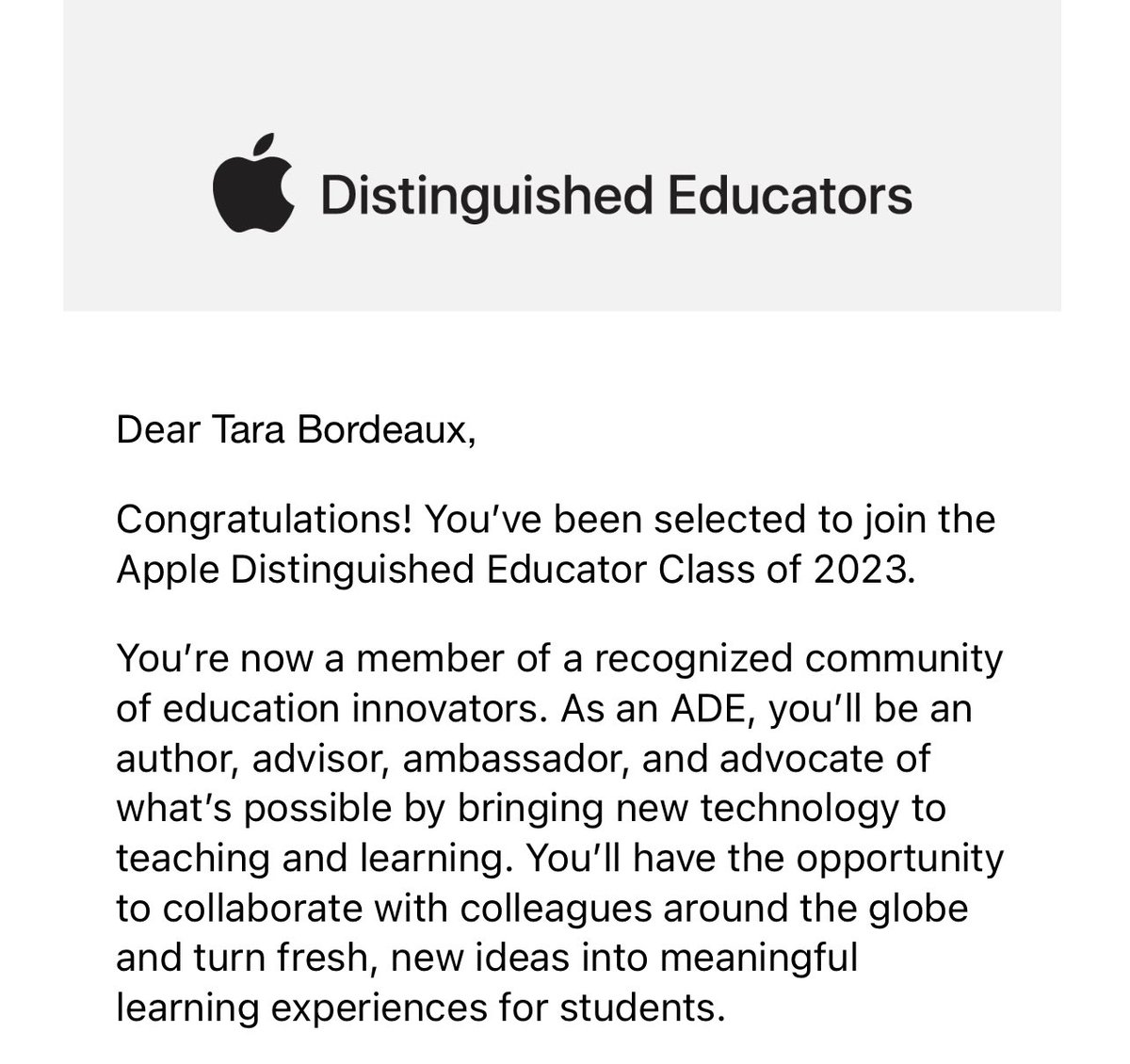 Darkroom920's tweet image. It’s been almost 10 years in the making! I’m SO stoked and honored to be selected for the @Apple #ade2023 class of #AppleDistinguishedEducators and can’t WAIT to learn from everyone!
