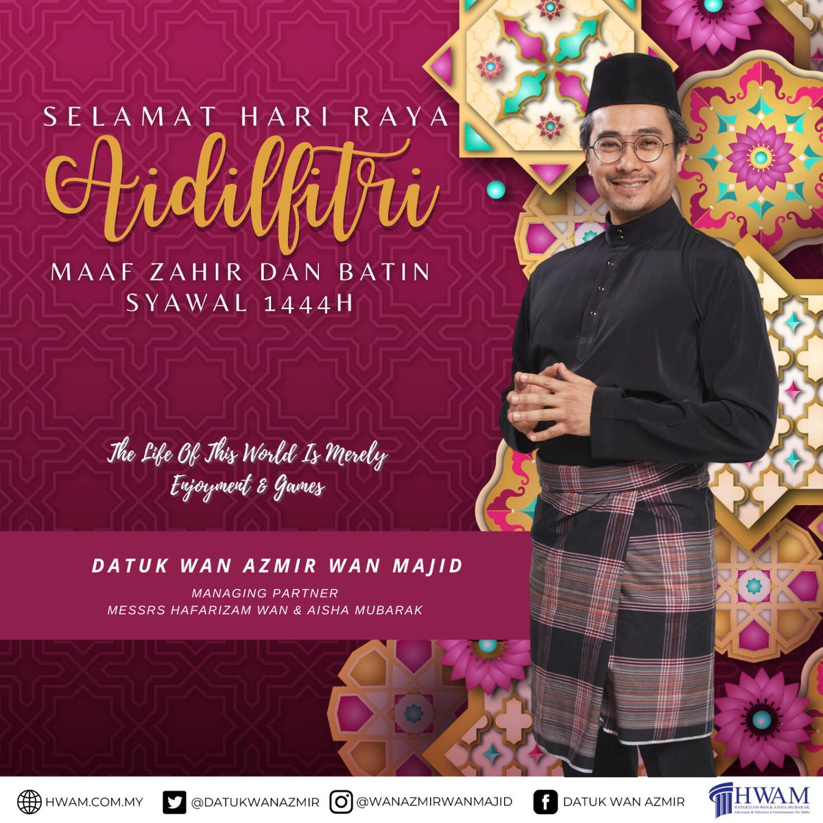 datukwanazmir's tweet photo. The Life Of This World Is Merely Enjoyment & Games.
Selamat Hari Raya Everyone!
#hwam #hariraya #eidmubarak #eidulfitr #malaysia https://t.co/nNanuMLjZ0