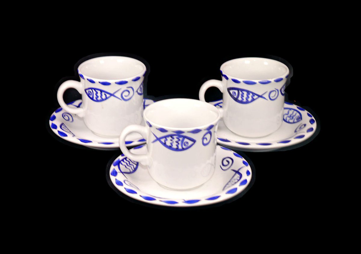 G97816960Girl's tweet photo. Living Art | Stoneage Handpaint Pescada cup and saucer sets. Carleen Gaby design. https://t.co/m0KTpcahIm via @Etsy #BuyfromGroovy #antiqueshop #tableware #vintagetableware #cupandsaucer #coffeetime #teatime #LivingArt #StoneageHandpaint #Pescada #LivingArtPescada #EtsySellers https://t.co/jAic5jZJGU