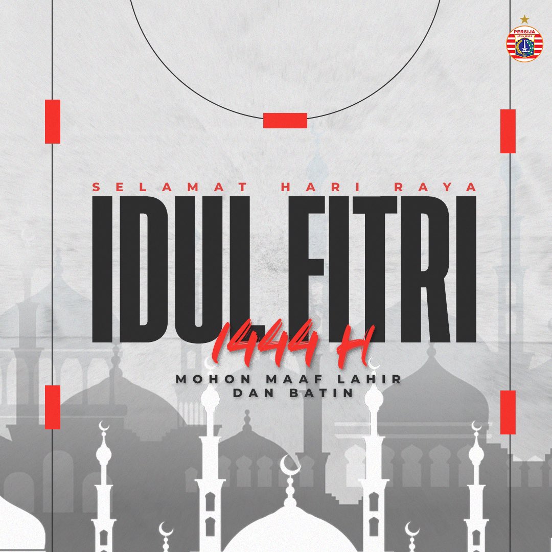 Persija_Jkt's tweet photo. اللَّهُ أَكْبَرُ، اللَّهُ أَكْبَرُ، لاَ إِلَهَ إِلاَّ الله ُ، وَاللَّهُ أَكْبَرُ، اللَّهُ أَكْبَرُ وللهِ الْحَمْدُ

 Persija mengucapkan Selamat Hari Raya Idul Fitri 1444 H. Minal aidin wal faidizin, mohon maaf lahir dan batin 🙏

 #ToTheNextLevel #BelieveIn12 #PersijaJakarta https://t.co/E56i8eUYY2