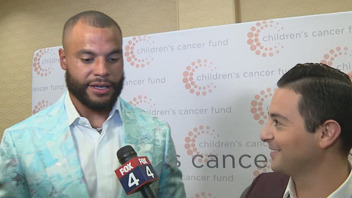 Another great giving back moment from the Walter Payton Man of the Year. Tonight on @FOX4 #Free4All at 10:40, my conversation with @dak Prescott as he steps into the role of honorary co-chair of the @TexasCCF 'Light It Up' gala, alongside @TroyAikman