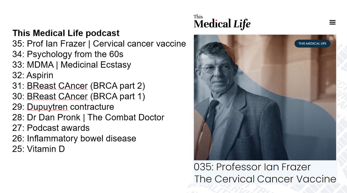 ThisMedicalLife's tweet photo. 35 episodes (80 if you include #ThisPathLife #podcast)

Our guests include authors, doctors, specialists, and researchers

Get up to date in the most entertaining way possible

#MedTwitter
#PathTwitter https://t.co/BLCuavNOtE