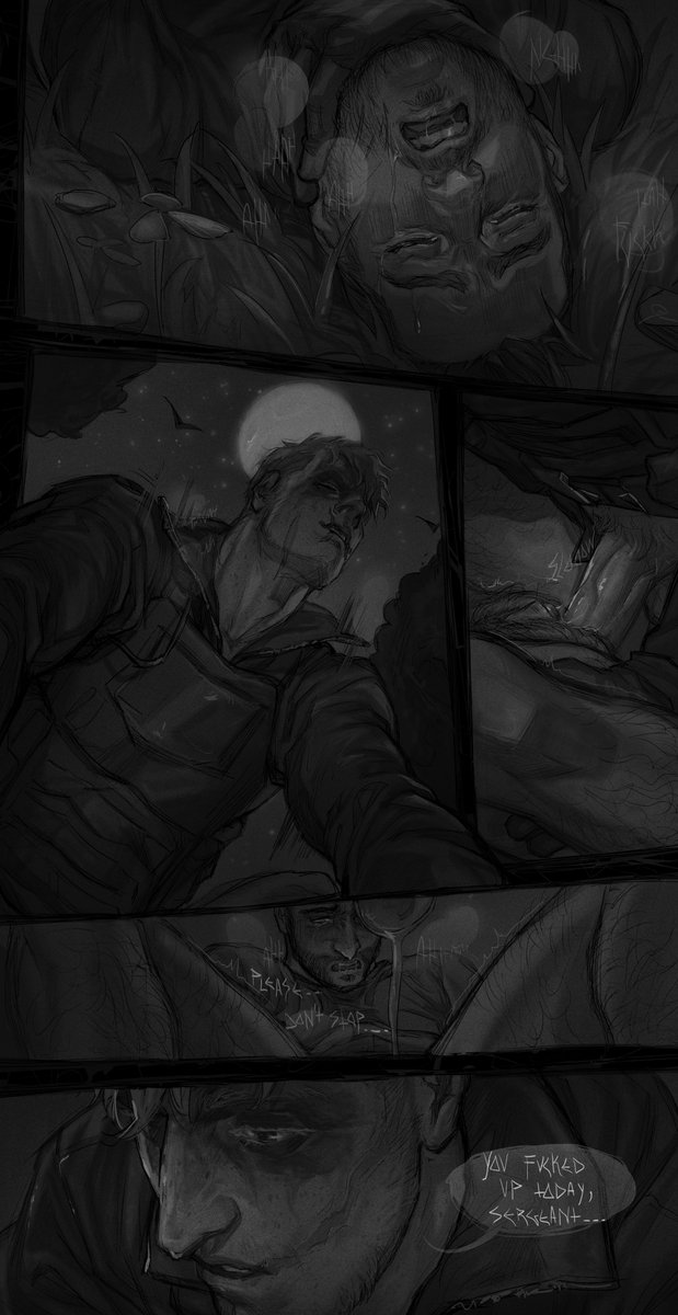 netcrow98's tweet photo. [cw: trans Soap, brief somno] long ass soapghost c0mmissi0n for @MGCraig_ featuring one of my goddamn favorite scenes from his fic ''Someone to Bleed''(link below, please read it if you haven't it ruined my life😫) https://t.co/EDsBUdJvFe